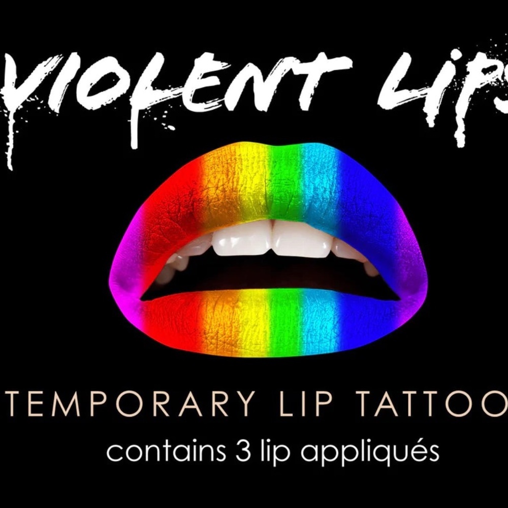 Violent Lips Rainbow Temporary Lip Tattoos | 2 Pack